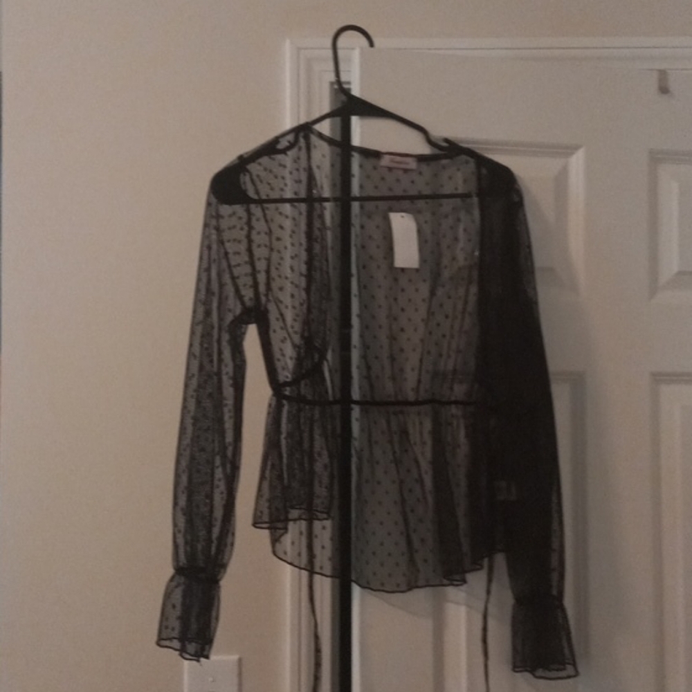 Black see through blouse